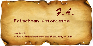 Frischman Antonietta névjegykártya